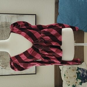 New Anthropologie Maeve Velvet Babydoll Patterned Top